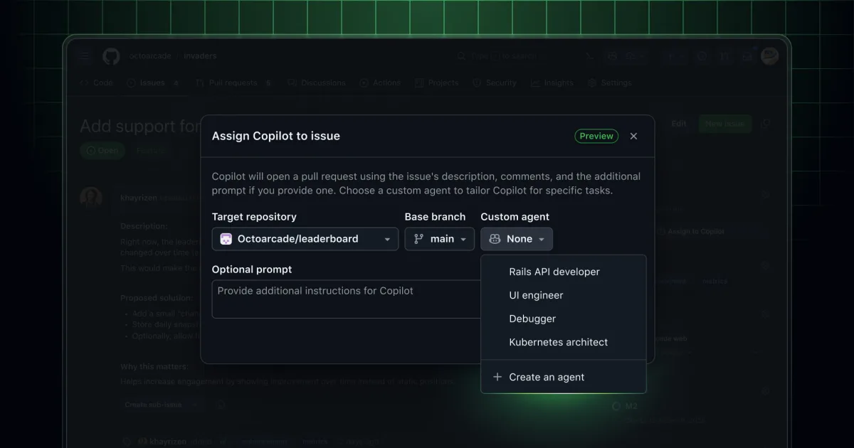 Custom agents for GitHub Copilot