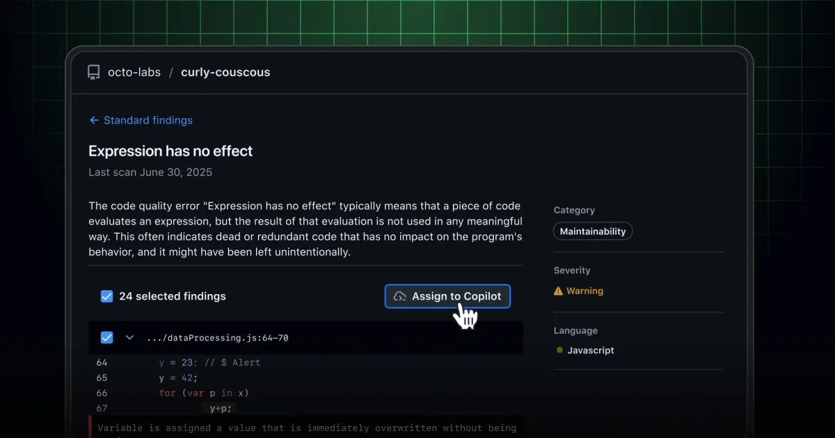 Remediate Code Quality findings with agentic autofix