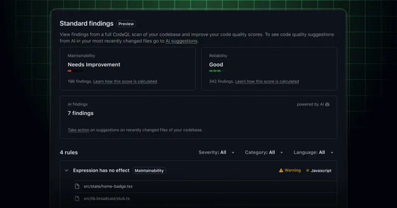 GitHub Code Quality in public preview
