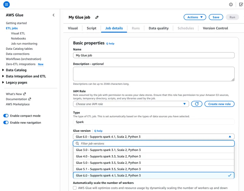 AWS Glue 6.0 now available with 30% lower price and full Apache Iceberg v3 support