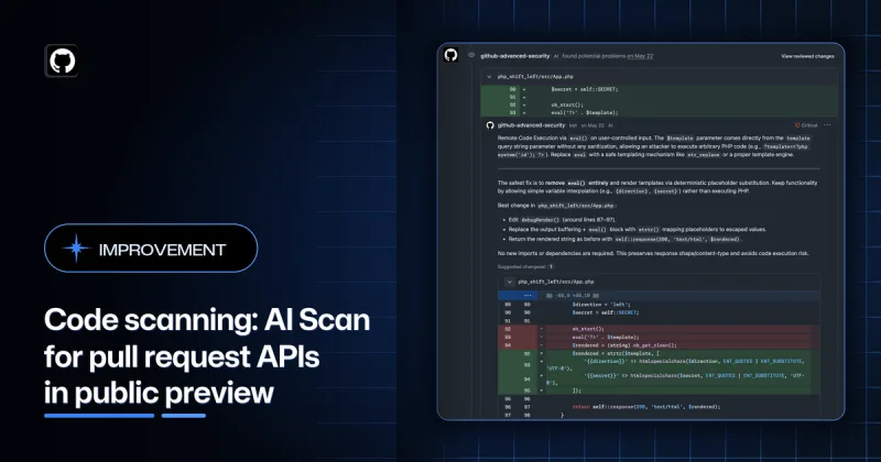 AI Scan for pull request APIs in public preview