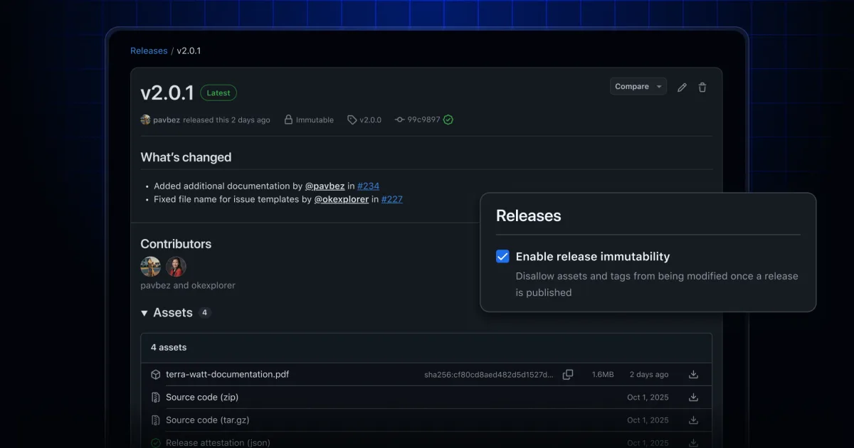 Immutable releases are now generally available