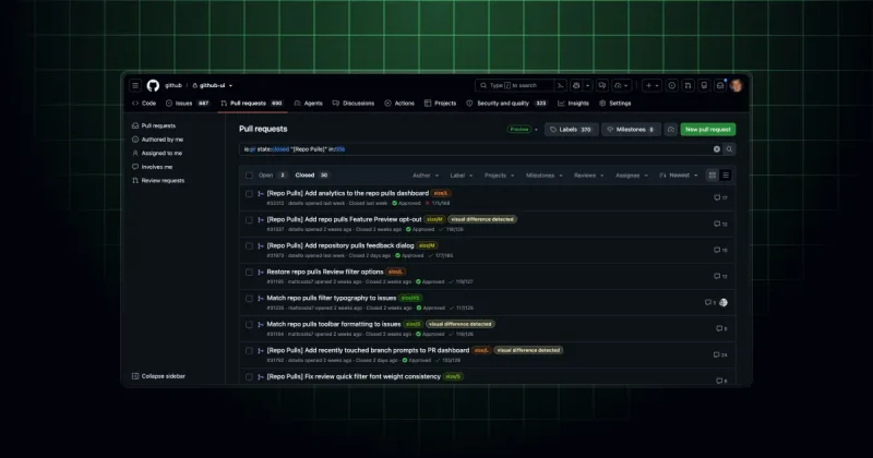 Refreshed repository pull requests page in public preview