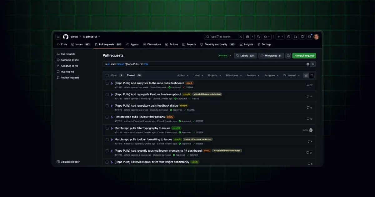 Refreshed repository pull requests page in public preview