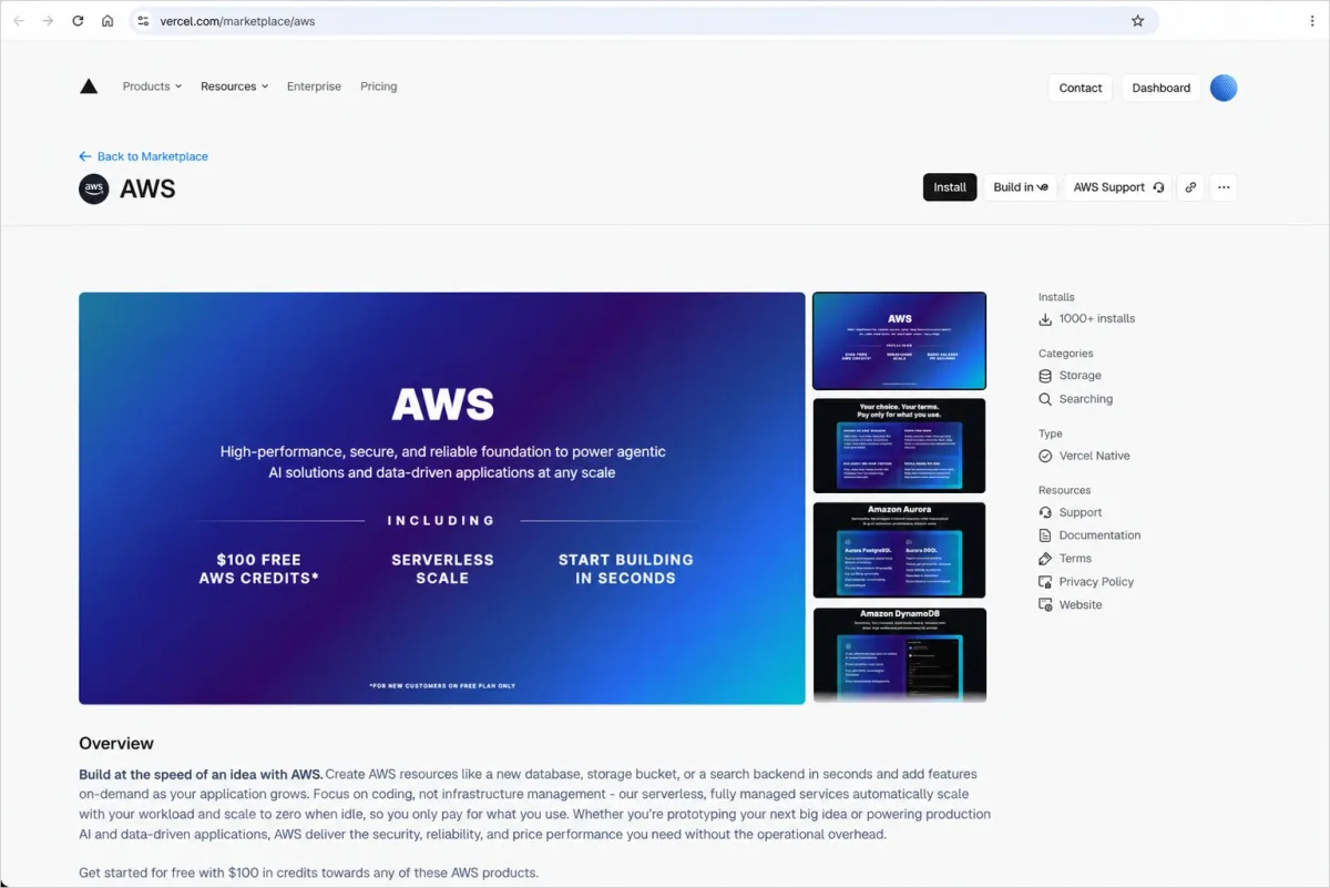 Amazon S3 is now available on the Vercel Marketplace and v0 by Vercel