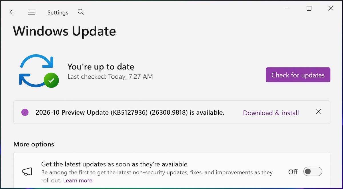 Windows 11 KB5127936 preview update