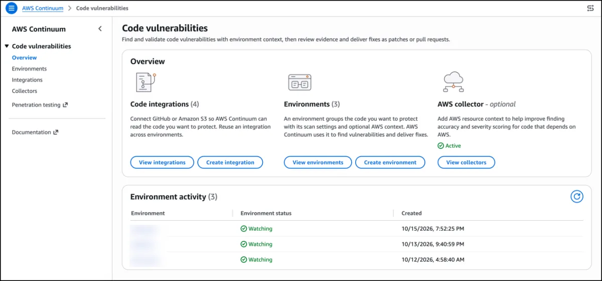 AWS Continuum for code vulnerabilities is now generally available