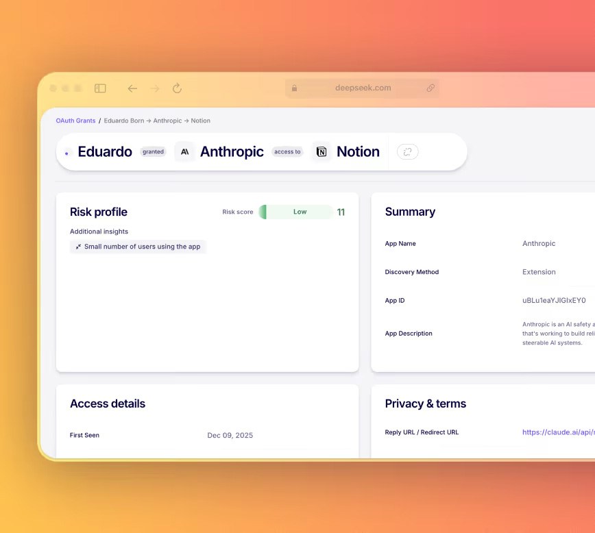 OAuth grant inventory in Nudge Security