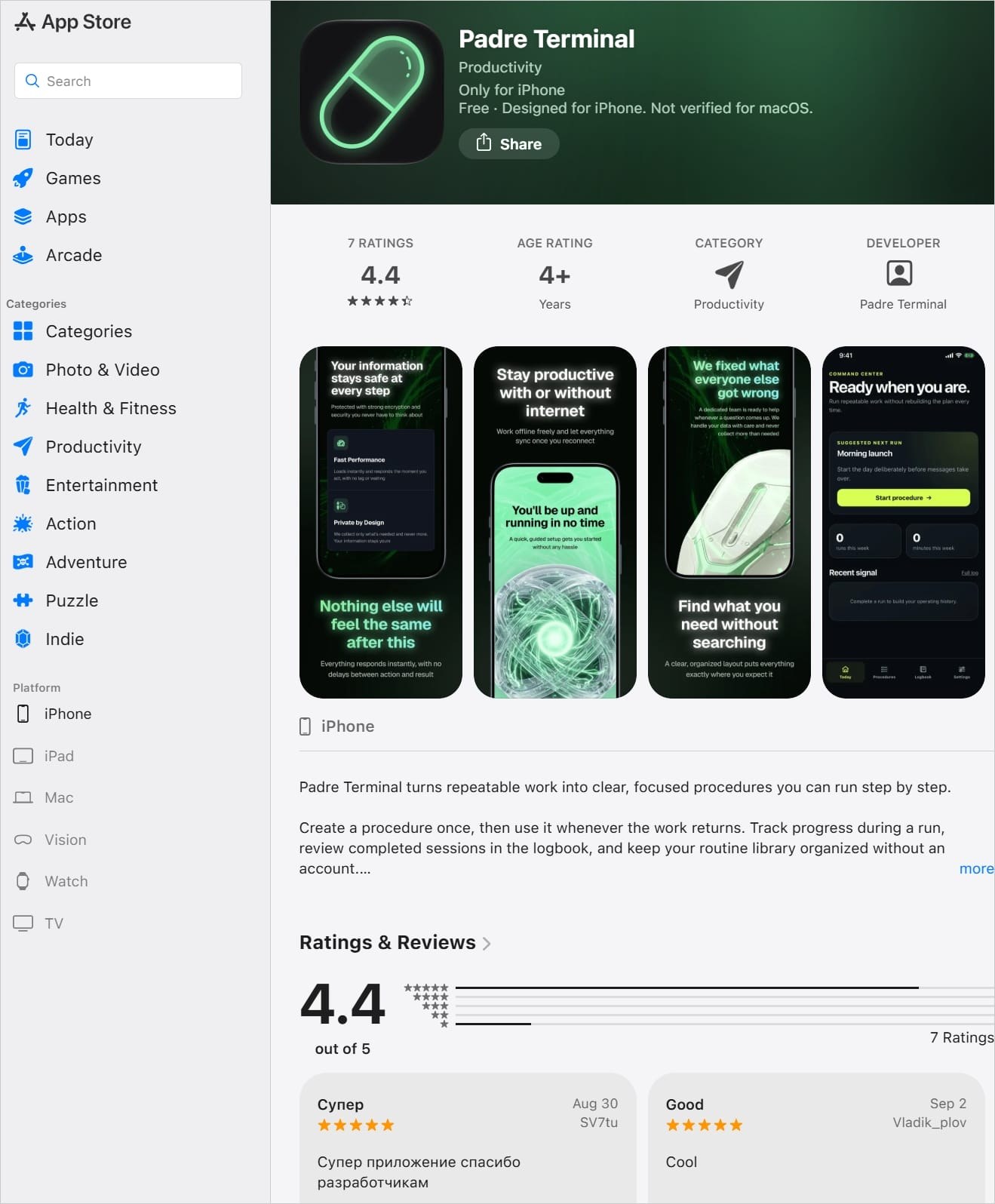 The malicious crypto drainer app on the App Store